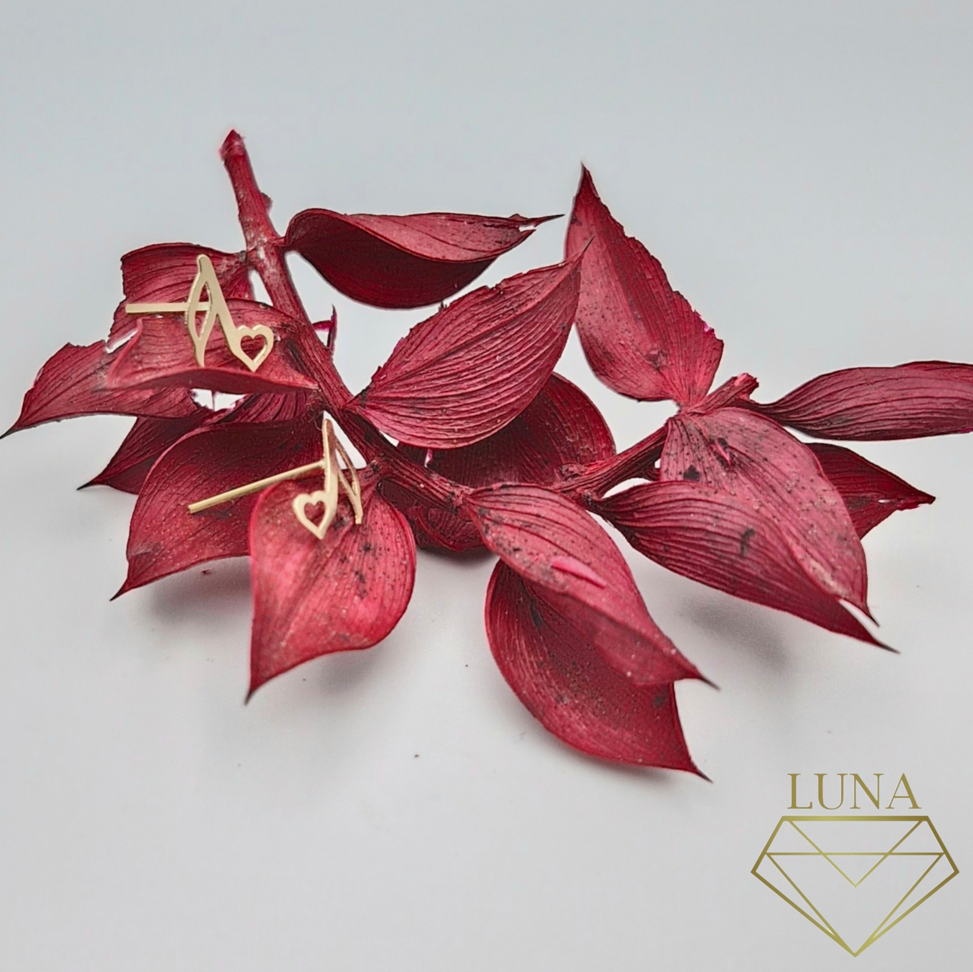 گوشواره میخی طرح نت موسیقی